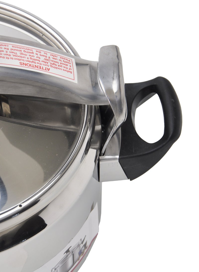 قدر ضغط ستانلس إستيل | قدر ضغط | طباخ عربي | فضي/أسود | المقاسات المتوفرة 4 لتر/ 5 لتر / 6 لتر / 7 لتر / 8 لتر / 9 لتر /10لتر / 11 لتر / 12لتر / 15 لتر