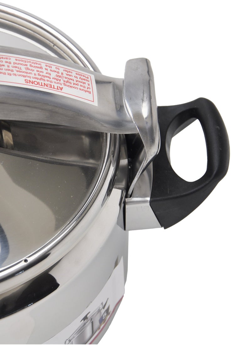 Badraig - Stainless Steel Pressure Cooker Pressure Pot Arabic Cooker Silver Black Available Sizes 4L 5L 6L 7L 8L 9L 10L 11L 12L 15L - Image 1