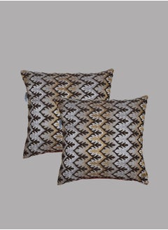 Donetella Cushion Cover,45X45 Cm (18X18 inch) 2-Pcs Decorative Throw Pillowcases Without Filler With Beautiful Abstract Art For Sofa Bed Living Room And Couch, Flint  - Image 1