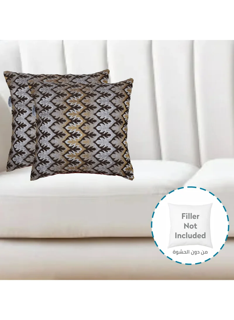 Donetella Cushion Cover,45X45 Cm (18X18 inch) 2-Pcs Decorative Throw Pillowcases Without Filler With Beautiful Abstract Art For Sofa Bed Living Room And Couch, Flint