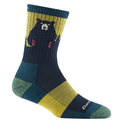 Darn Tough Vermont Womens Bear Town Micro Crew Lightweight with Cushion Sock Style 1970 BlueDark Teal Small - Image 1