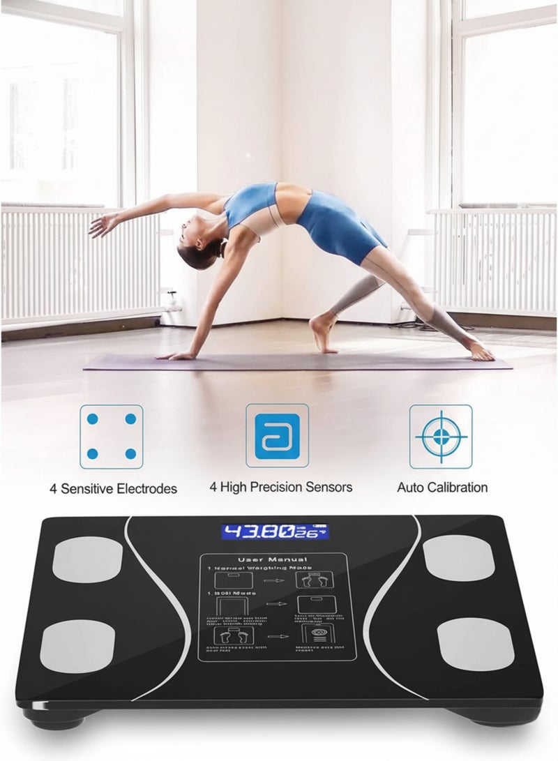 vexa pro Smart Body Weight Scale with Bluetooth & BMI Tracking | High Precision Digital Fat Analyzer Scale with App, LCD Display, Auto-Off & 180kg Capacity – Wireless Electronic Bathroom Scale - Image 2
