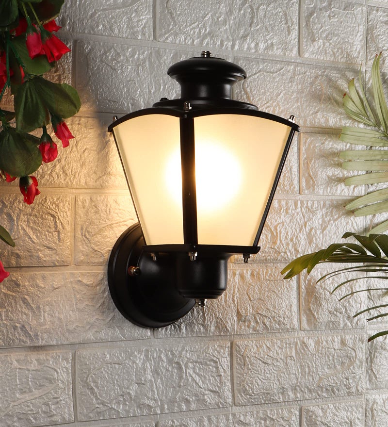 LIODOR Metal Waterproof Outdoor Lighting Exterior Wall Light Traditional for Staircase, Terrace Walls, Terrace Gardens 14L x 14W x 22.9H CM Black - Image 1