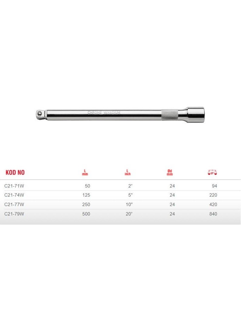 Ceta Form 125 mm Extension Arm 1/2" Convex Head C21-74W  - Image 2