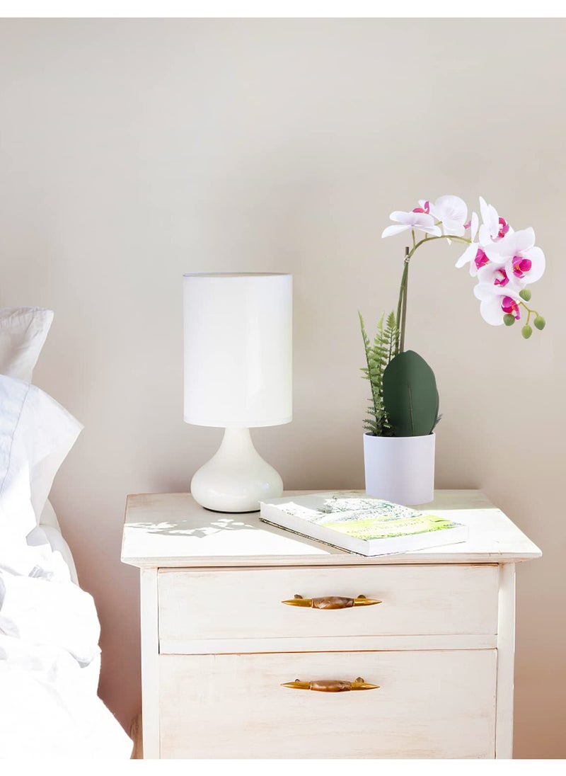 Excefore Fake Orchid in Pot, White Orchid Artificial Flower Arrangements Realist Fake Plant Decoration Potted Faux Flower, 15”, White Orchid  - Image 5