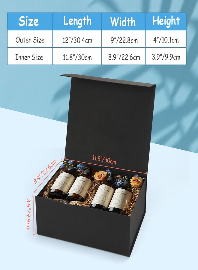 SPEPLA 12x9x4 Black Gift Boxes with Lids, Magnetic Closure Gift Box Bulk for Wedding Christmas Birthday Bridesmaid Proposal Groomsmen, Luxury for Gifts Packaging, 4 Pack - Image 5