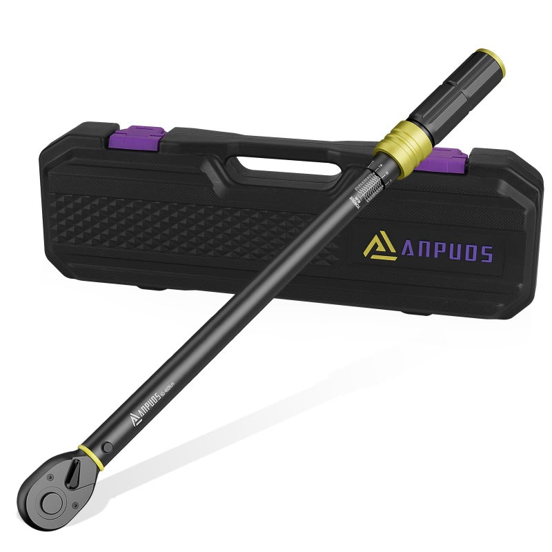 ANPUDS Torque Wrench 1/2 Inch, 60-460 Nm Torque Wrench, ±3% Error Accuracy with 72 Teeth Ratchet Head, Portable Storage Box, Torque Wrench for Car, Truck, Tractor - Image 1
