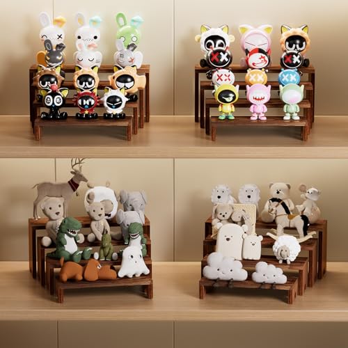 Vecxoty 2 Set Wooden Tiered Risers Display Stands for Vendor Events,Stackable Wood Cupcake Display Stand,Farmhouse Decor Wood Dessert Table Display Set,Vendor Booth Display Items,Food Display Risers for Party - Image 4