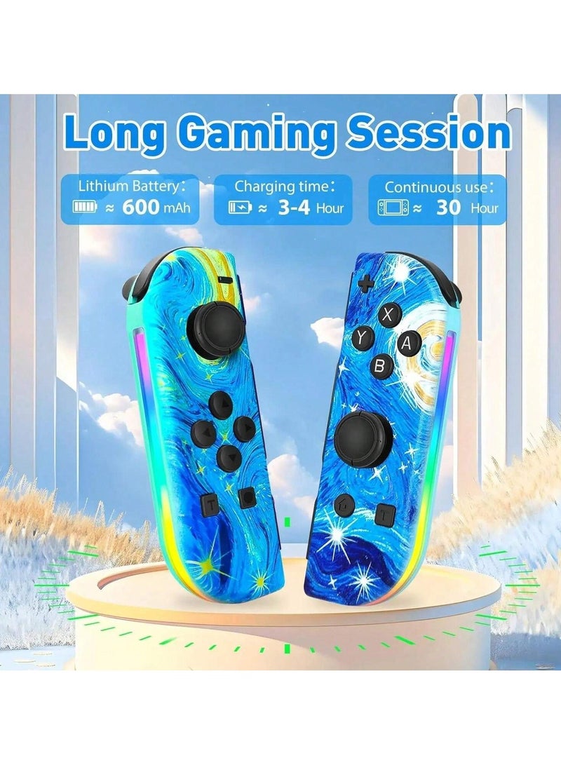 وحدة تحكم Joy Cons اللاسلكية لجهاز Nintendo Switch، وحدات تحكم بديلة يمين/يسار متوافقة مع Nintendo Switch/Lite/OLED، عصا تحكم مع وظيفة الاستيقاظ/لقطة شاشة/اهتزاز مزدوج/تحكم في الحركة - Image 2