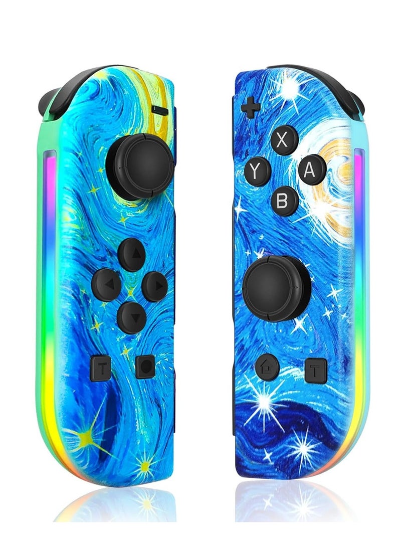 وحدة تحكم Joy Cons اللاسلكية لجهاز Nintendo Switch، وحدات تحكم بديلة يمين/يسار متوافقة مع Nintendo Switch/Lite/OLED، عصا تحكم مع وظيفة الاستيقاظ/لقطة شاشة/اهتزاز مزدوج/تحكم في الحركة - Image 1