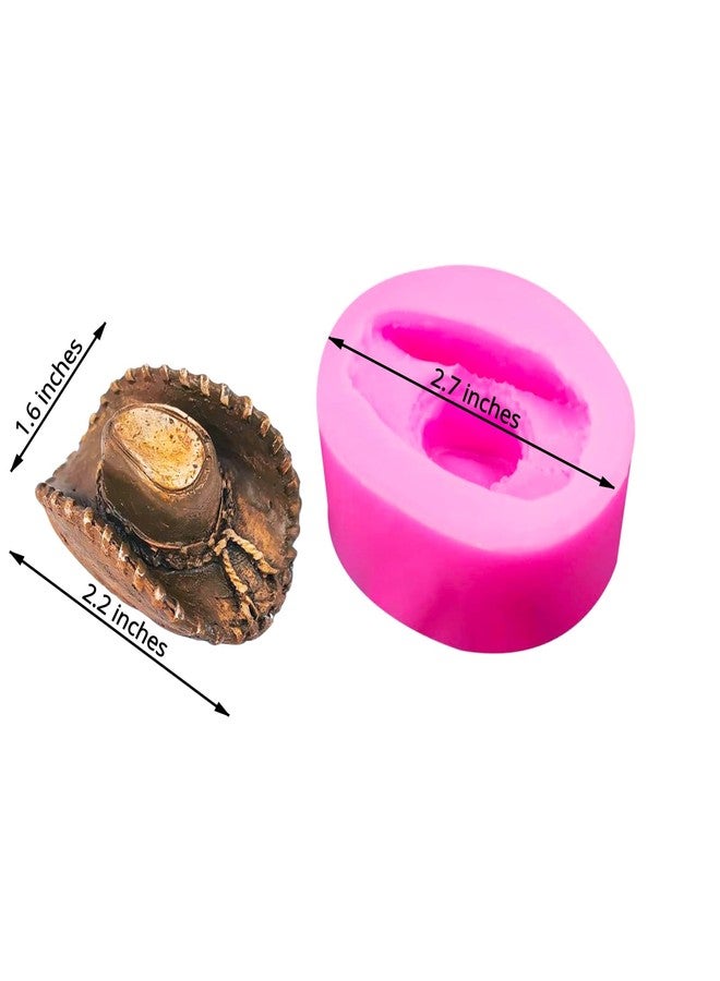 Seedomes 2 Pcs Cute Lovely Cow Boy Hat West Cowboy Theme Silicone Mold for DIY Desserts Pudding Desserts Candy Gum Paste Jelly Shots Chocolate Cupcake Cake Topper Decoration Fondant Mold Crafts - Image 2