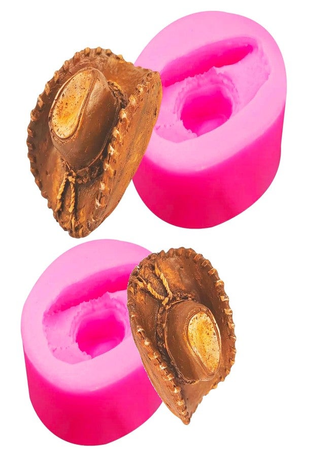 Seedomes 2 Pcs Cute Lovely Cow Boy Hat West Cowboy Theme Silicone Mold for DIY Desserts Pudding Desserts Candy Gum Paste Jelly Shots Chocolate Cupcake Cake Topper Decoration Fondant Mold Crafts - Image 1
