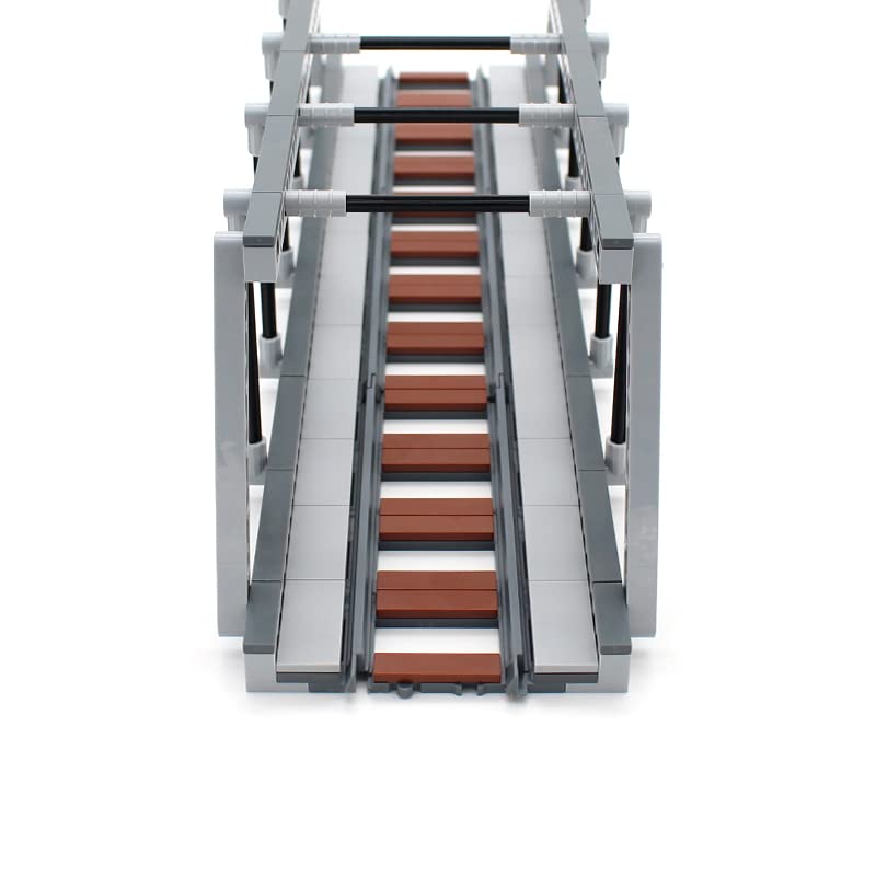 dspitwod Classic Train Building Bridge City Passenger Express Train Tracks Toys Accessories Railroad Construction Building Block Compatible with Major Brand (Train Bridge) - Image 2