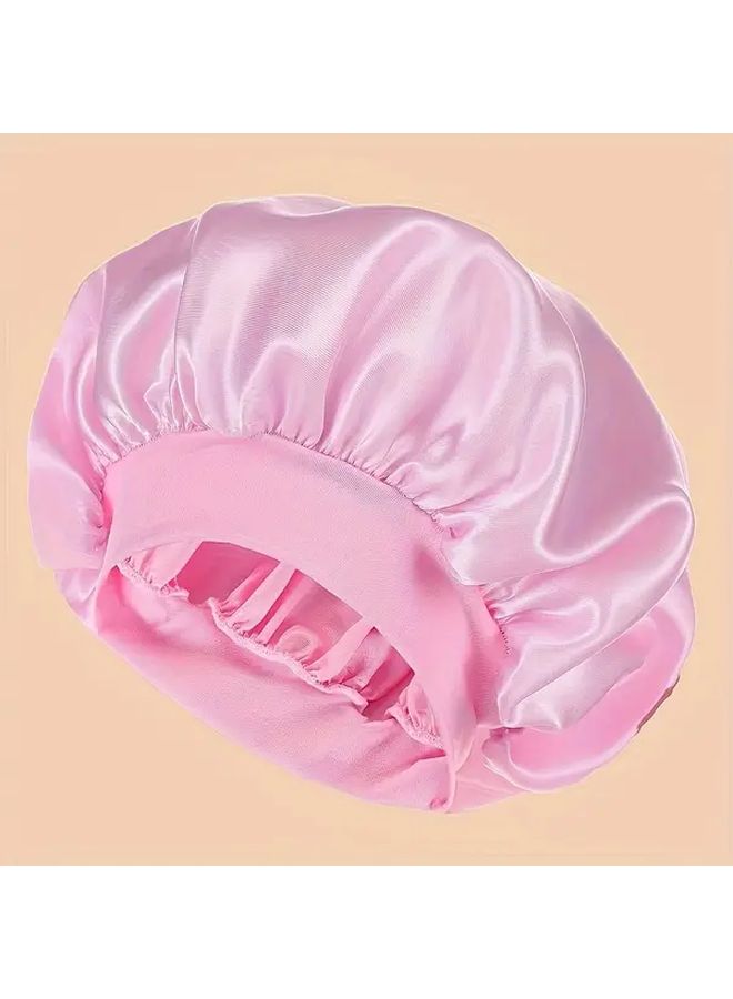 غطاء الشعر الأسود للنوم مع شريط مطاطي عريض غير معطر، قبعة نوم من الأسيتات - Image 1