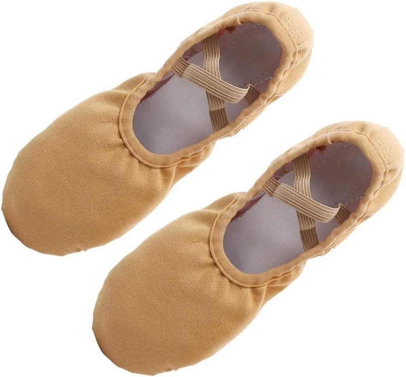 comfrt 1 Pair Ballet Dance Slippers Ballet Shoes Anti Slip Dance Shoes Yoga Shoes for Kids Adults Camel Size 39 - Image 3