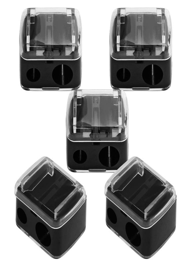 BokWin 5PCS Cosmetic Pencil Sharpener, Makeup Pencil Sharpener, Dual Holes Eyeliner Sharpener for Eyeliner Lipliner Pencils - Image 1