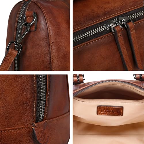 Iswee Shoulder Bags for Women Satchel Purse Brown Leather Hobo Bags Travel Crossbody Bags for Women Lightweight Purse(Brown) - Image 5