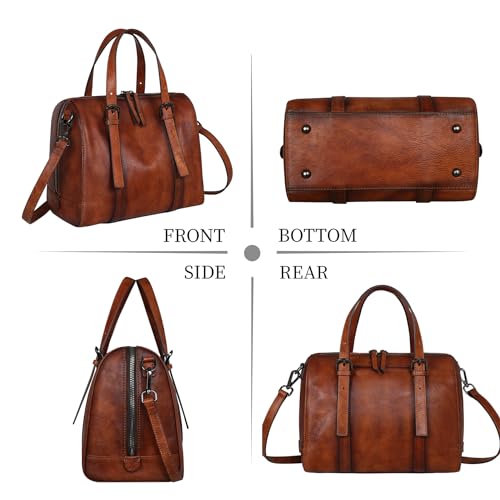 Iswee Shoulder Bags for Women Satchel Purse Brown Leather Hobo Bags Travel Crossbody Bags for Women Lightweight Purse(Brown) - Image 4