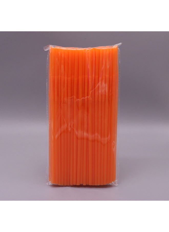 Generic - Spot Disposable Plastic Tube Double Child Art Straw Modeling Creative Color Elbow Handmade Beverage DIY-Color:Orange 100 ]-Specifications:Caliber 6mm Length 26cm - Image 1