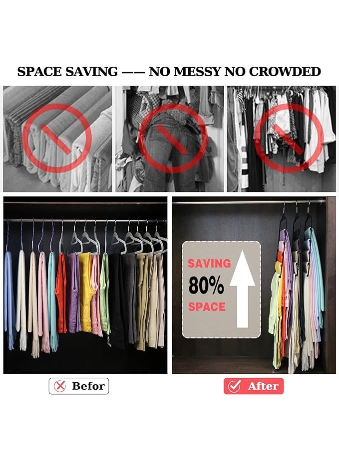 Closet Organizers and Storage,3 Pack Velvet Pants-Hangers-Space-Saving,Non Silp 5 Tier Scarf Jeans Organizer,Dorm Room Essentials for College Students Girls Boys Guys,Organization and Storage - Image 4