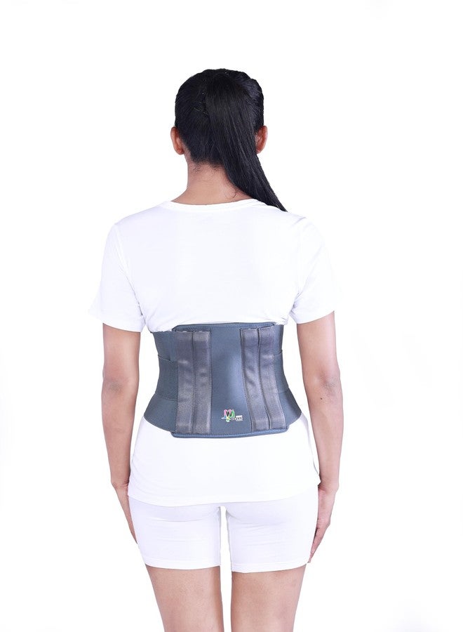 METRO Orthotics Grey Contoured L.S. Lumbar Support Immobilization Posture Correction Back Pain Relief Lumbar Support Waist Belt, Pain Relief Dual Adjustable Straps for Men/Women Lower Back (L) - Image 1