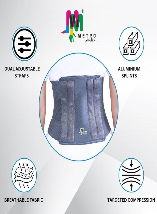 METRO Orthotics Grey Contoured L.S. Lumbar Support Immobilization Posture Correction Back Pain Relief Lumbar Support Waist Belt, Pain Relief Dual Adjustable Straps for Men/Women Lower Back (L) - Image 4