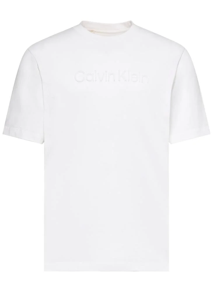 CALVIN KLEIN  Textured Logo Crew Neck T-Shirt for Men | Best Price UAE