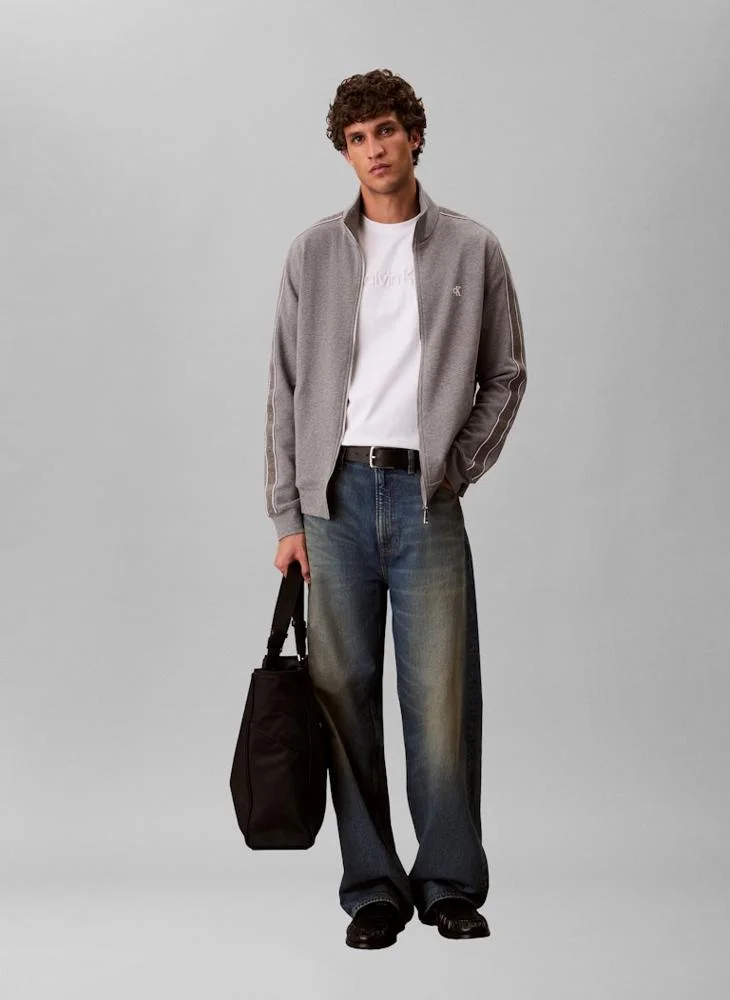 CALVIN KLEIN  Textured Logo Crew Neck T-Shirt for Men | Best Price UAE