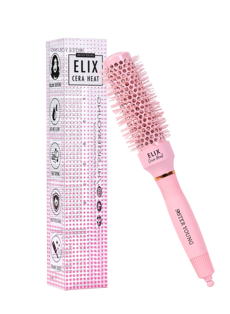Sister Young ELIX CERA HEAT - Professional Round Brush for Blow-Drying, Volumizing & Curling | Ceramic-Coated, Anti-Frizz Hair Brush for Thick, Curly & Straight Hair (32cm) - Image 2