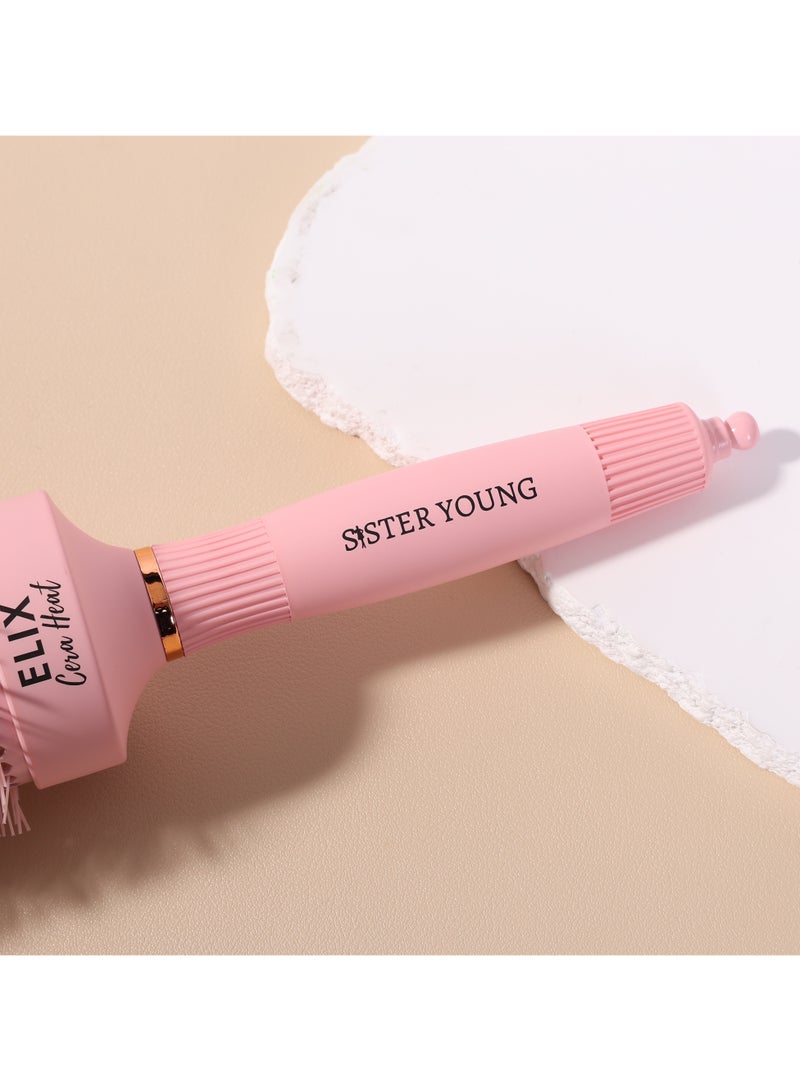 Sister Young ELIX CERA HEAT - Professional Round Brush for Blow-Drying, Volumizing & Curling | Ceramic-Coated, Anti-Frizz Hair Brush for Thick, Curly & Straight Hair (32cm) - Image 5