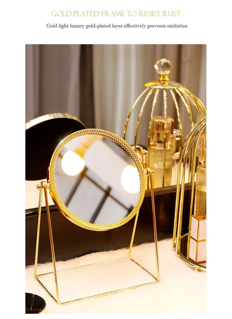 Daigiit Rotation Cosmetic Vanity Mirror Gold 17*10*24.5 CM  - Image 4