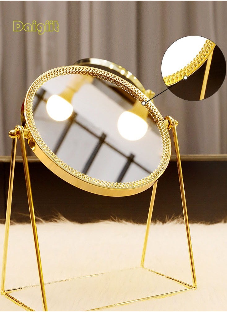 Daigiit Rotation Cosmetic Vanity Mirror Gold 17*10*24.5 CM  - Image 2
