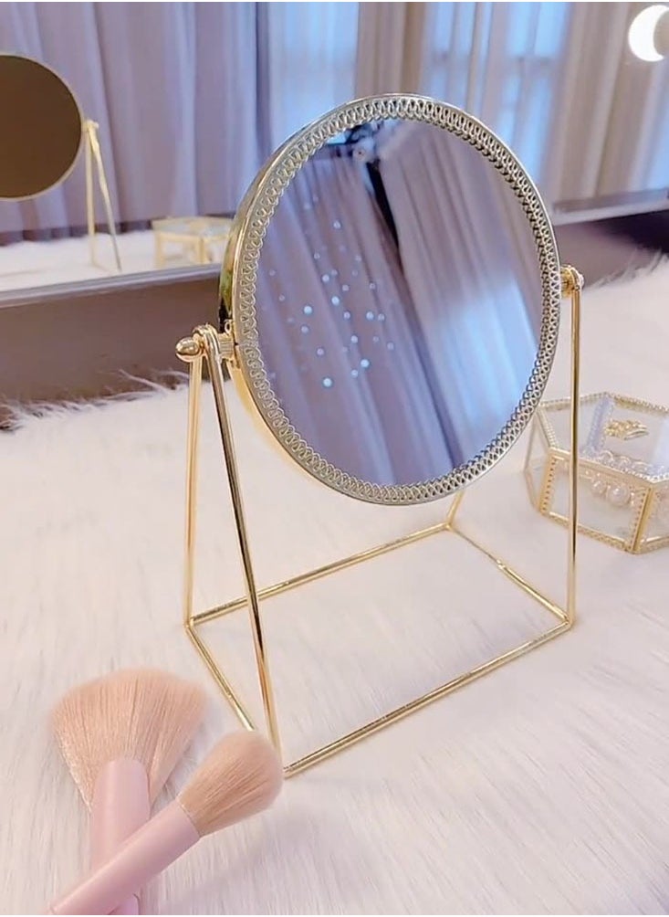 Daigiit Rotation Cosmetic Vanity Mirror Gold 17*10*24.5 CM  - Image 3
