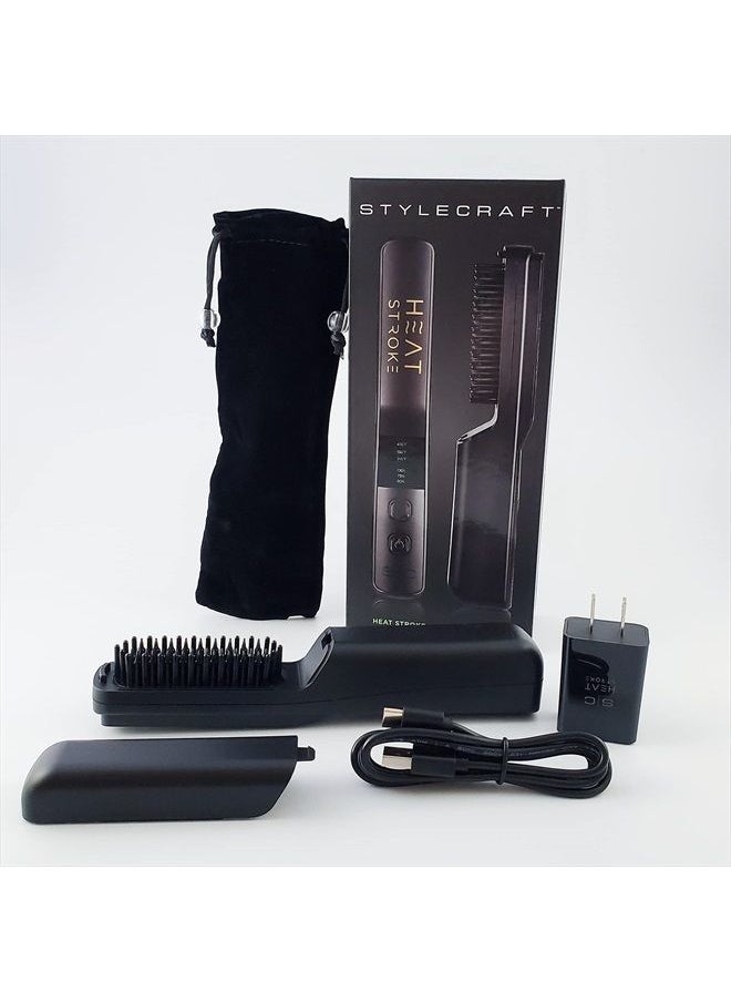 Stylecraft StyleCraft Heat Stroke Cordless Beard & Styling Hot Brush, Cool Touch Tips Anti-Scold, Hair Straightener, Black  - Image 5