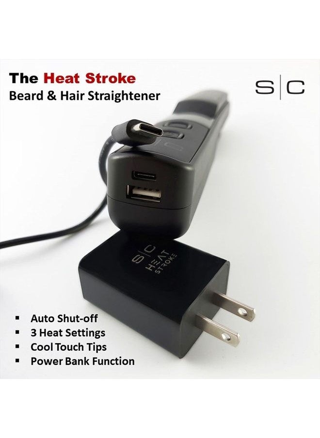 Stylecraft StyleCraft Heat Stroke Cordless Beard & Styling Hot Brush, Cool Touch Tips Anti-Scold, Hair Straightener, Black  - Image 3