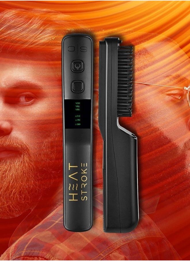 Stylecraft StyleCraft Heat Stroke Cordless Beard & Styling Hot Brush, Cool Touch Tips Anti-Scold, Hair Straightener, Black  - Image 2