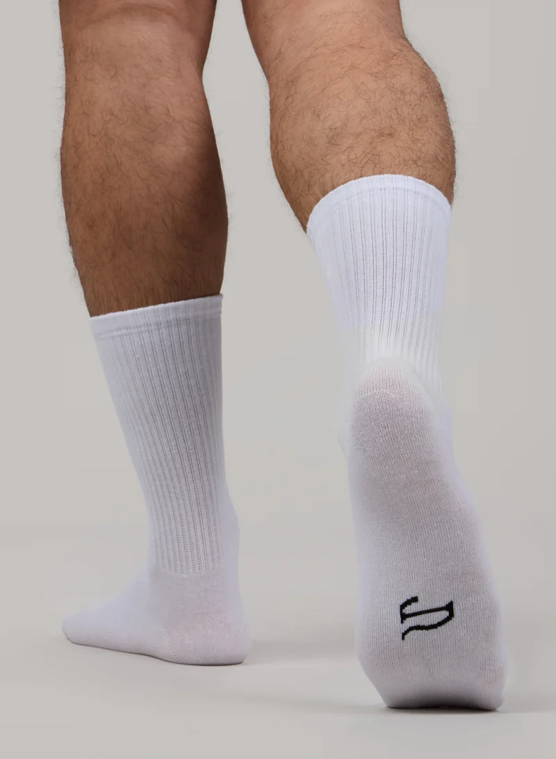 Just Nature White 3-Pack Premium Crew Socks  | Best Price UAE