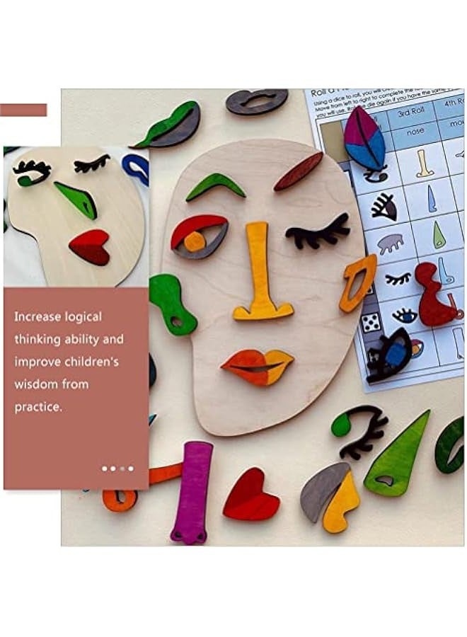 Funny Face Puzzles 1 Set of DIY Puzzle Toy Kids Cartoon DIY Jigsaw Toys Toys Educational Montessori Toys