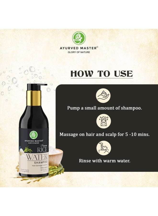 AYURVED MASTER Rice Water Shampoo (300 Ml) | Controls Frizz | Deep Cleanses Scalp | Free from Paraben and Sulfate - Image 2