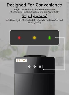 ULHYC Top Mounted Water Dispenser - 2 Temperature Settings - Warm and Cool - Black Floor Type - Ideal for Home Office  - Image 4
