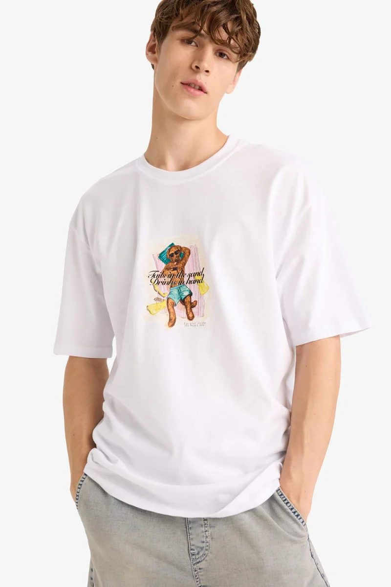 DeFacto Boxy Fit Crew Neck Short Sleeve T-Shirt