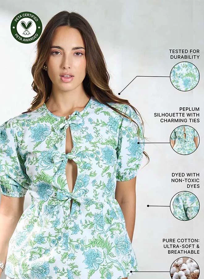 فيرجيو بلوزة فيرجيو قطن 100% بياقة أمامية