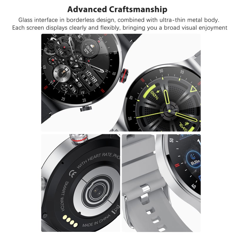 Smart Watch: 1.28-Inch HD Display Stainless Steel Band IP67 Waterproof - 100+ Customizable Dials Sports Watch for Android iOS Daily Fitness Health Monitoring - Image 4