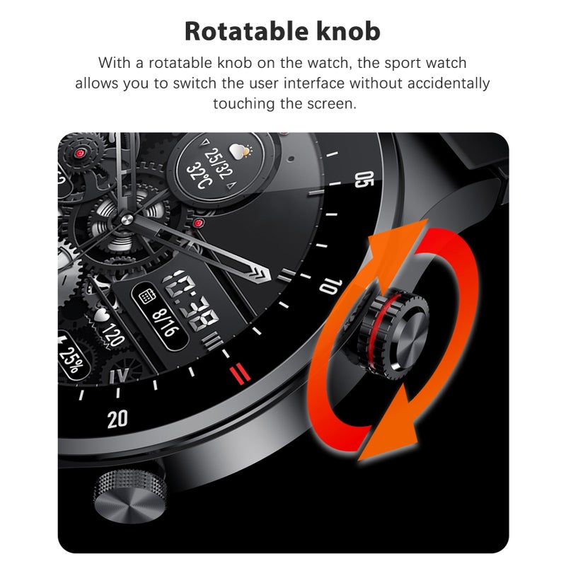 Smart Watch: 1.28-Inch HD Display Stainless Steel Band IP67 Waterproof - 100+ Customizable Dials Sports Watch for Android iOS Daily Fitness Health Monitoring - Image 5