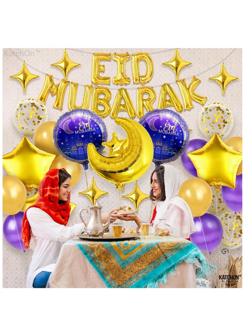 KATCHON Eid Mubarak Balloons Banner Huge Pack of 40 for Eid Mubarak Decorations  - Image 4
