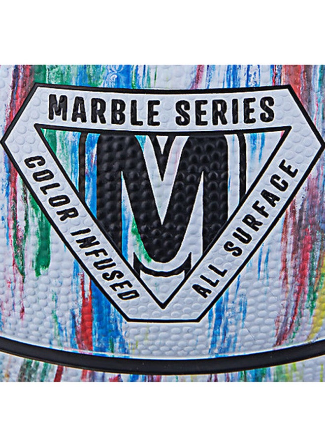 SPALDING Marble Print Basketball, Outdoor Wear-Resistant, Size 7 Rubber Basketball, 84-397Y, Colorful - Image 5