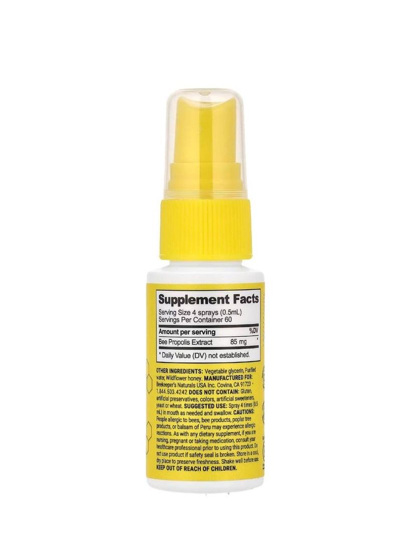 Beekeeper's Naturals Naturals B. Immune Propolis Throat Spray 1.06 fl oz (30 ml) - Image 2
