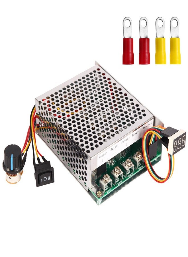 HARMNEE PWM DC Motor Speed Controller, DC 10V-55V & 100A Max Brush Motor LED Display Stepless Speed Controller with Forward-Brake-Reverse Switch & Ajustable Potentiometer - Image 1
