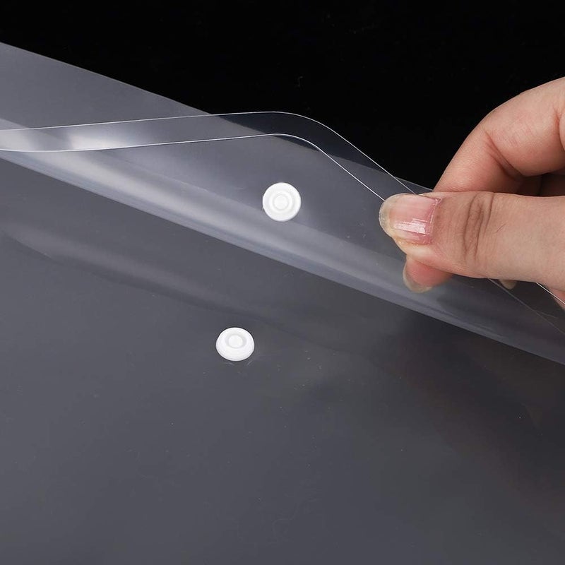 EOOUT 30pcs Clear Reusable Poly Envelopes with Snap Button, A4 Size - Image 3