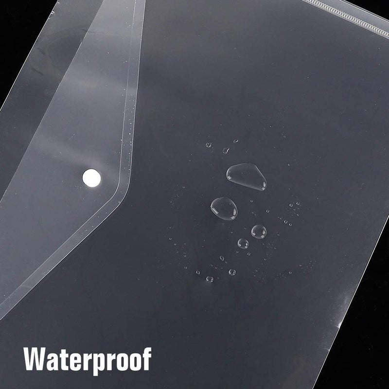 EOOUT 30pcs Clear Reusable Poly Envelopes with Snap Button, A4 Size - Image 4